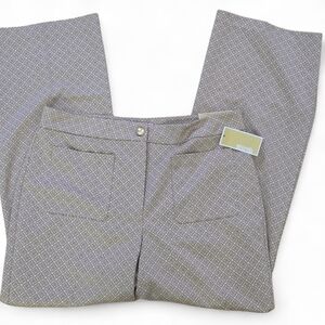 MICHAEL Michael Kors Tan Geometric Pants Highrise Flare Retail $110